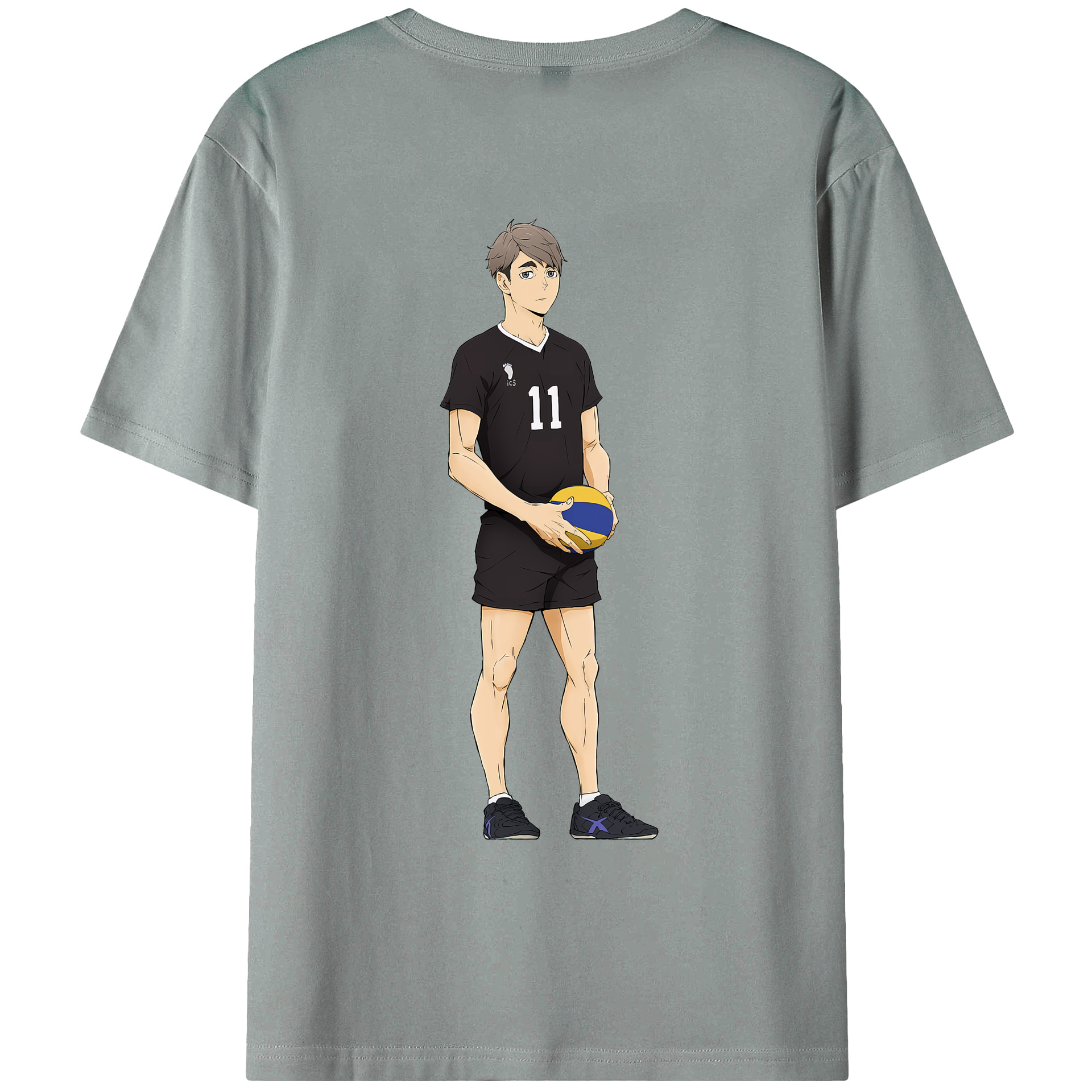 （画像用） ハイキュー!! Haikyu!! 綿100％ メンズ半袖Tシャツ（バックプリント） 通気性